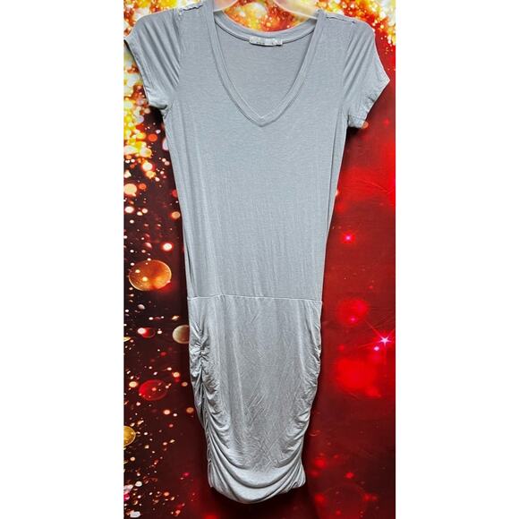 Prana Womens V-Neck T-Shirt Dress Shirred Pencil Skirt Size S - Picture 2 of 8